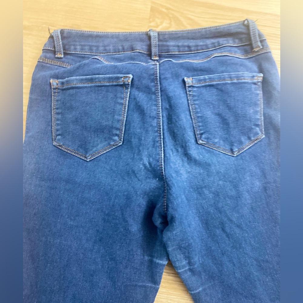 ❤️❤️d.Jean Ultra High Waisted Blue Denim Straight Leg Skinny Stretch Jeans - Picture 5 of 8